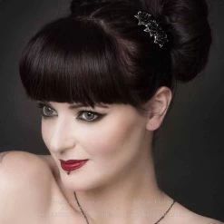 Barrette à Cheveux 'Wild Black Rose' 9 Barrette à Cheveux 'Wild Black Rose' -Magasin De Mode barrette a cheveux wild black rose 1 3