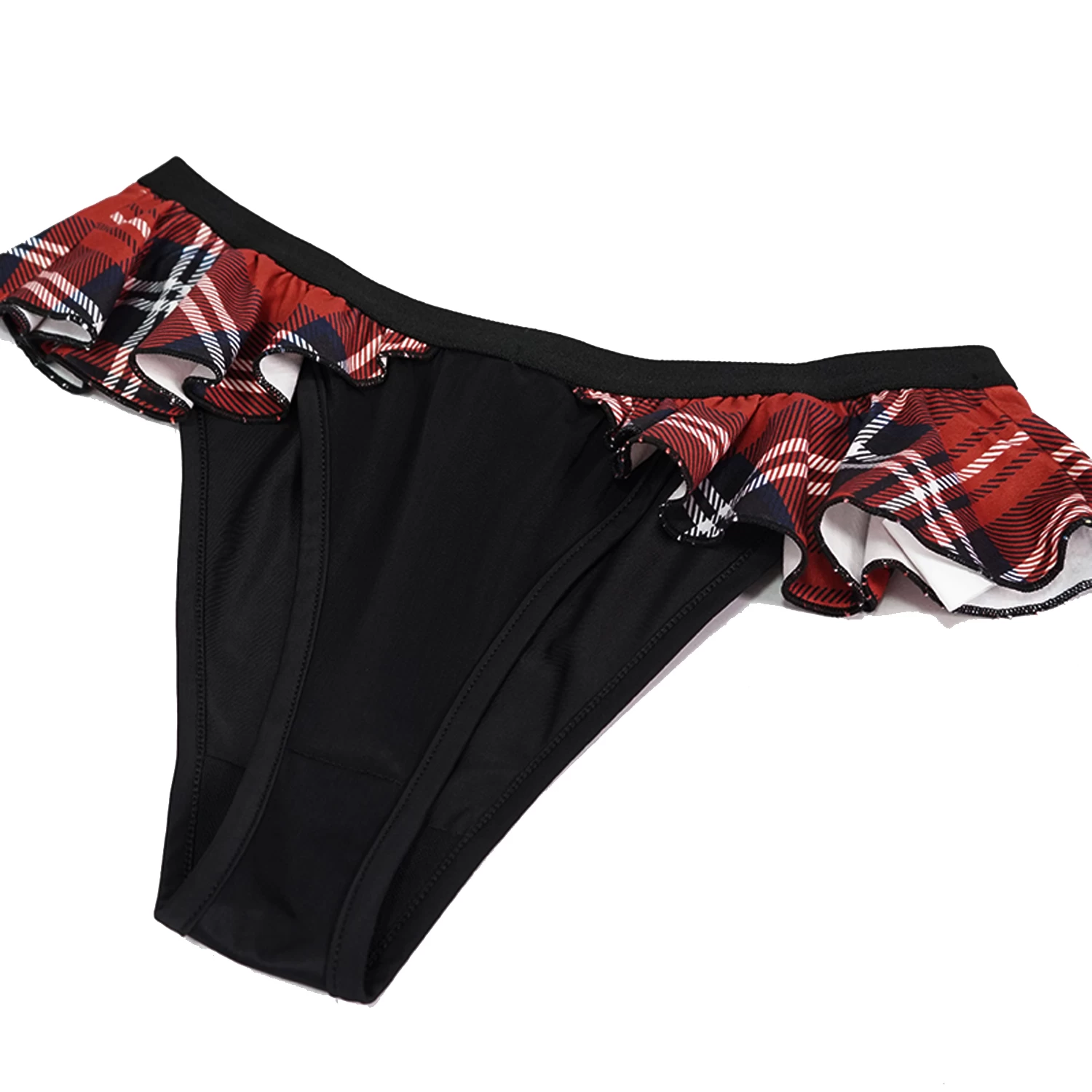 Bas De Bikini 'Scotish' Noir Et Tartan Rouge 16 Bas De Bikini 'Scotish' Noir Et Tartan Rouge â Image 14