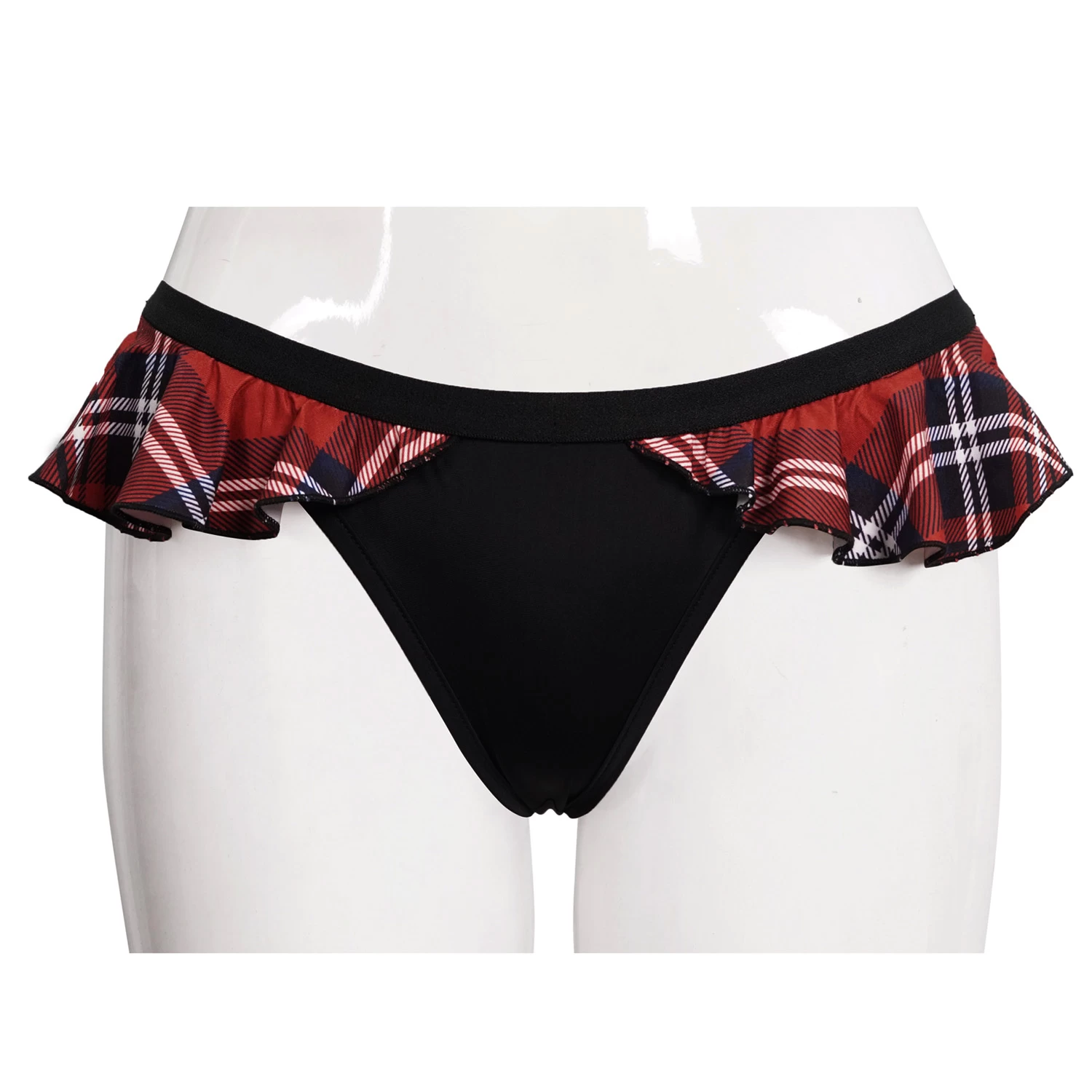 Bas De Bikini 'Scotish' Noir Et Tartan Rouge 3 Bas De Bikini 'Scotish' Noir Et Tartan Rouge