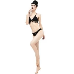 Bikini 'Gothic Tassel' Noir -Magasin De Mode bikini gothic tassel noir 11