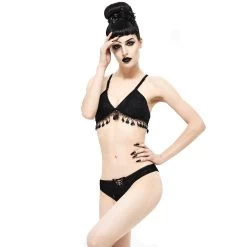 Bikini 'Gothic Tassel' Noir -Magasin De Mode bikini gothic tassel noir 3