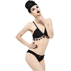 Bikini 'Gothic Tassel' Noir -Magasin De Mode bikini gothic tassel noir 5