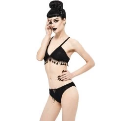 Bikini 'Gothic Tassel' Noir -Magasin De Mode bikini gothic tassel noir 6