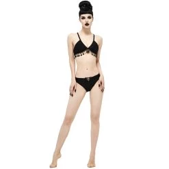 Bikini 'Gothic Tassel' Noir -Magasin De Mode bikini gothic tassel noir 8
