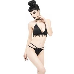 Bikini 'Narcissa' Noir Avec Tour De Cou En Dentelle -Magasin De Mode bikini narcissa noir avec tour de cou en dentelle 2
