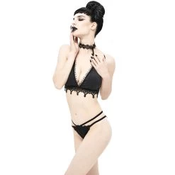 Bikini 'Narcissa' Noir Avec Tour De Cou En Dentelle -Magasin De Mode bikini narcissa noir avec tour de cou en dentelle 5