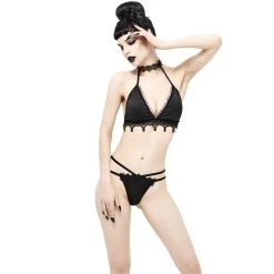 Bikini 'Narcissa' Noir Avec Tour De Cou En Dentelle -Magasin De Mode bikini narcissa noir avec tour de cou en dentelle 6