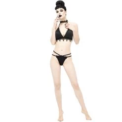 Bikini 'Narcissa' Noir Avec Tour De Cou En Dentelle -Magasin De Mode bikini narcissa noir avec tour de cou en dentelle 7