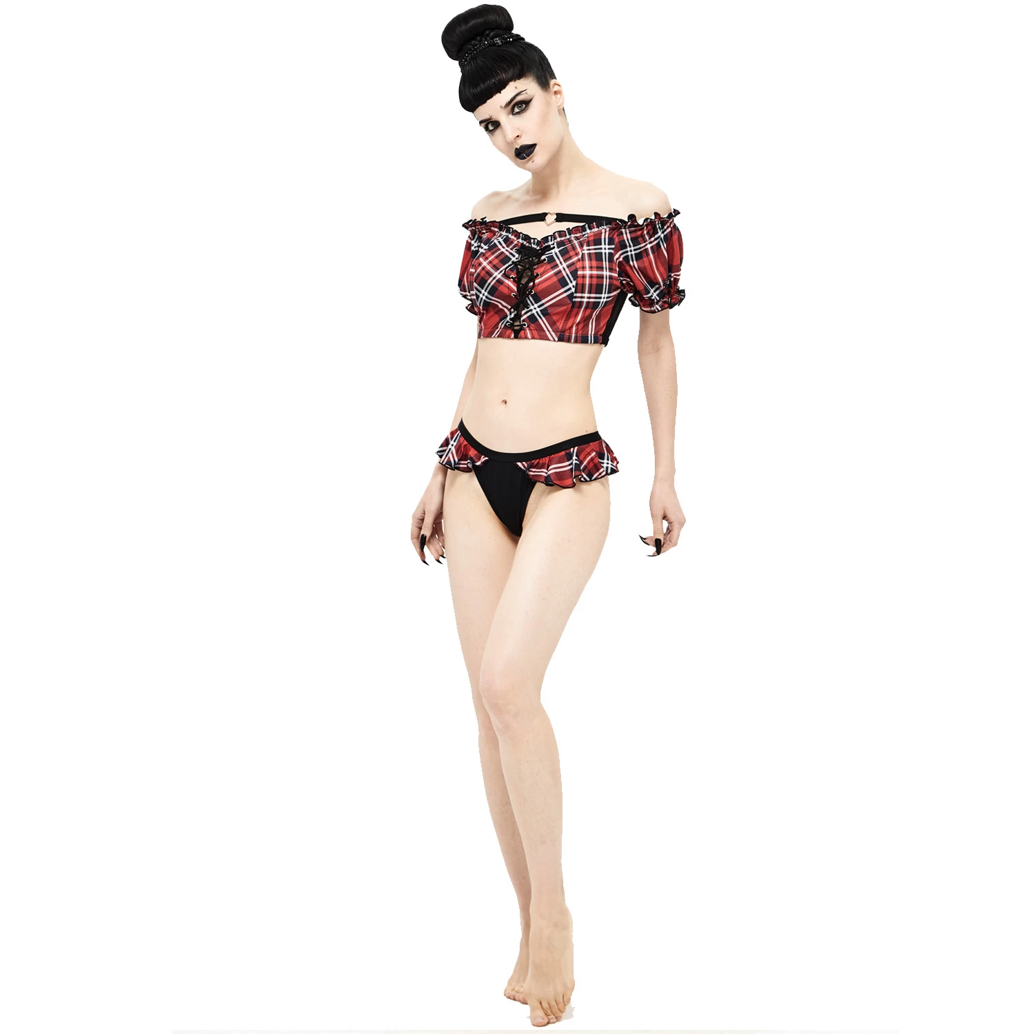 Bikini 'Scotish' En Tartan Rouge 14 Bikini 'Scotish' En Tartan Rouge – Image 12