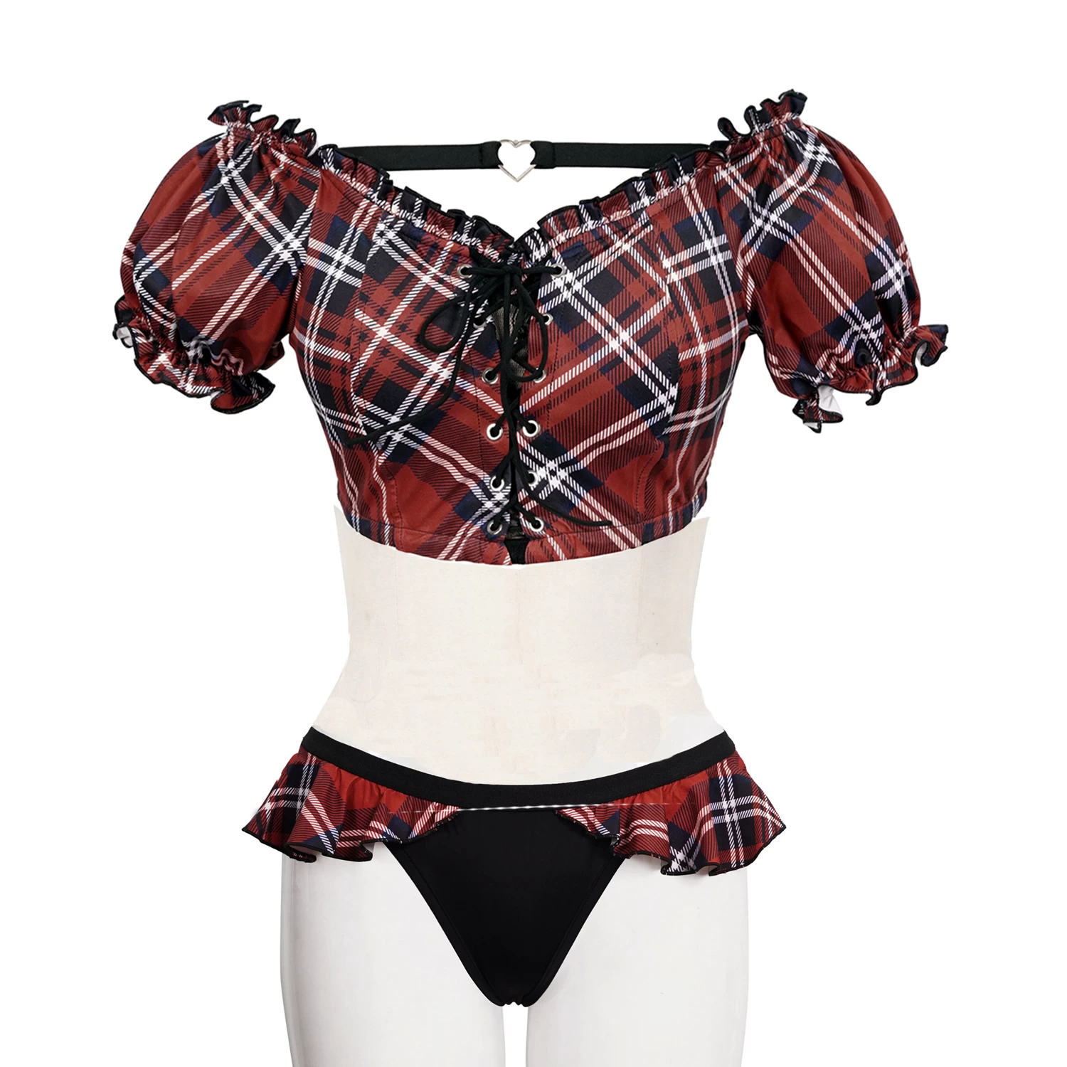 Bikini 'Scotish' En Tartan Rouge 17 Bikini 'Scotish' En Tartan Rouge – Image 15