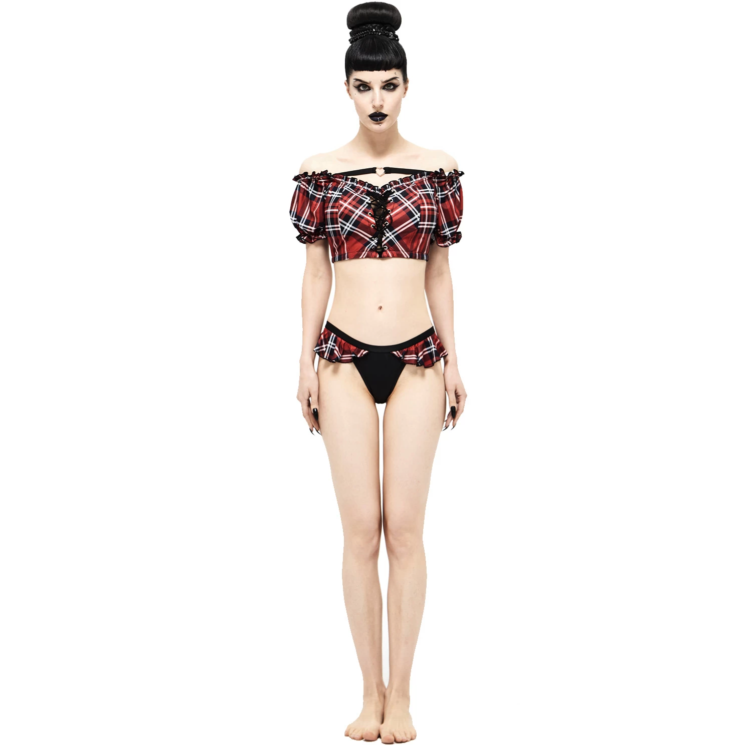 Bikini 'Scotish' En Tartan Rouge 11 Bikini 'Scotish' En Tartan Rouge – Image 9