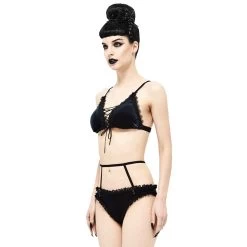 Bikini 'Sexy Velvet' Noir Et Rouge -Magasin De Mode bikini sexy velvet noir et rouge 4