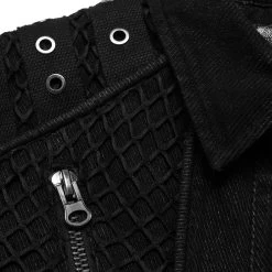 Blouson 'Punk Ragged' En Jean Noir -Magasin De Mode blouson punk ragged en jean noir 11