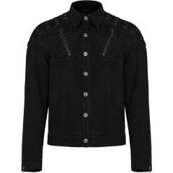 Blouson 'Punk Ragged' En Jean Noir