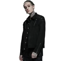 Blouson 'Punk Ragged' En Jean Noir -Magasin De Mode blouson punk ragged en jean noir 3