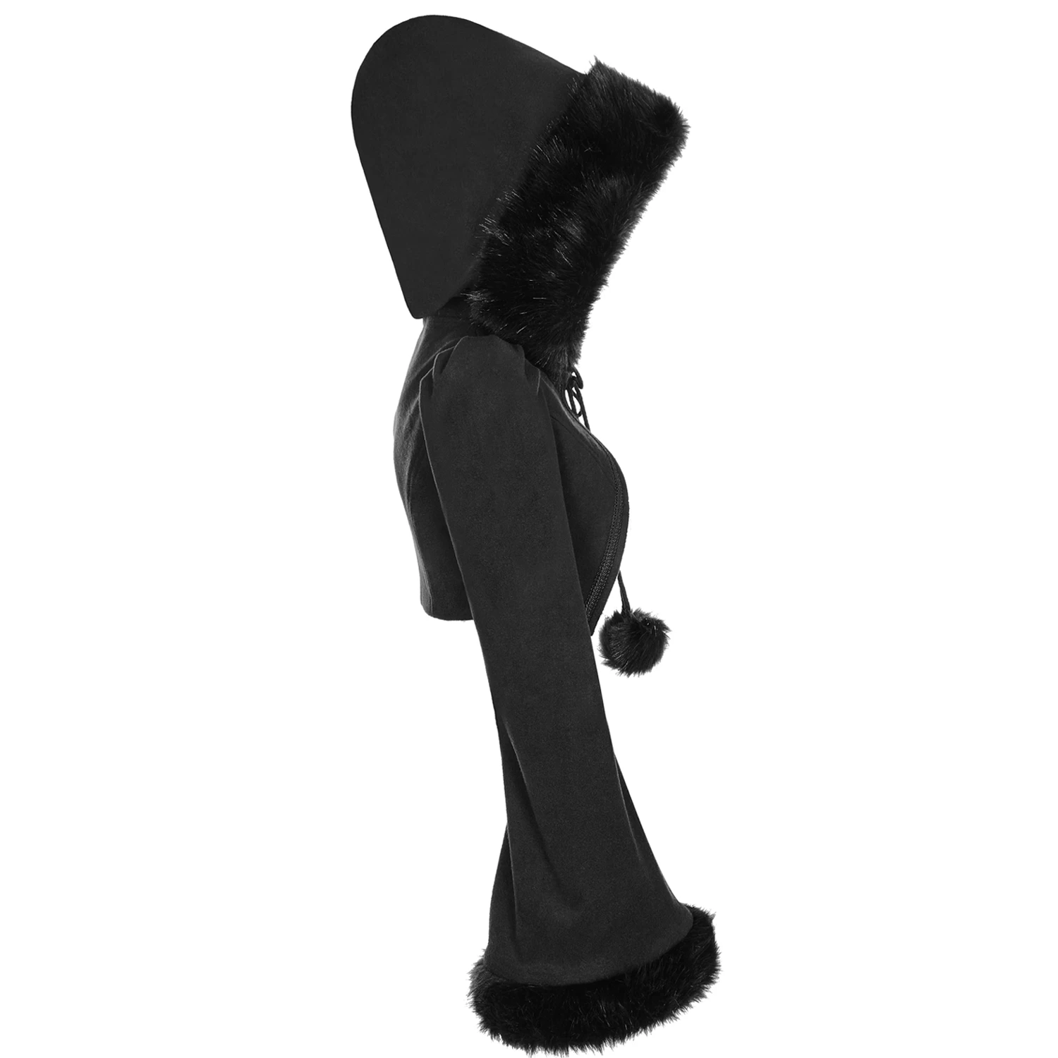 Boléro Gothic Lolita 'Melissa' Noir à Capuche 10 Boléro Gothic Lolita 'Melissa' Noir à Capuche – Image 8