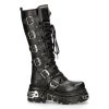 Bottes Hautes Coquées New Rock Metallic En Cuir Noir 1 Bottes Hautes Coquées New Rock Metallic En Cuir Noir -Magasin De Mode bottes hautes coquees new rock metallic en cuir noir