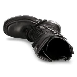 Bottes Hautes Coquées New Rock Metallic En Cuir Noir -Magasin De Mode bottes hautes coquees new rock metallic en cuir noir 6