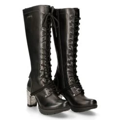 Bottes Hautes New Rock Trail En Cuir Itali Noir -Magasin De Mode bottes hautes new rock trail en cuir itali noir 7