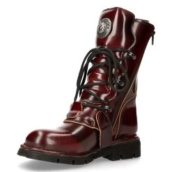 Bottes New Rock Comfort Light En Cuir Bordeaux -Magasin De Mode bottes new rock comfort light en cuir bordeaux 3