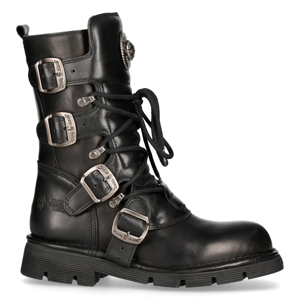 Bottes New Rock Comfort Light En Cuir Itali Et... 3 Bottes New Rock Comfort Light En Cuir Itali Et...