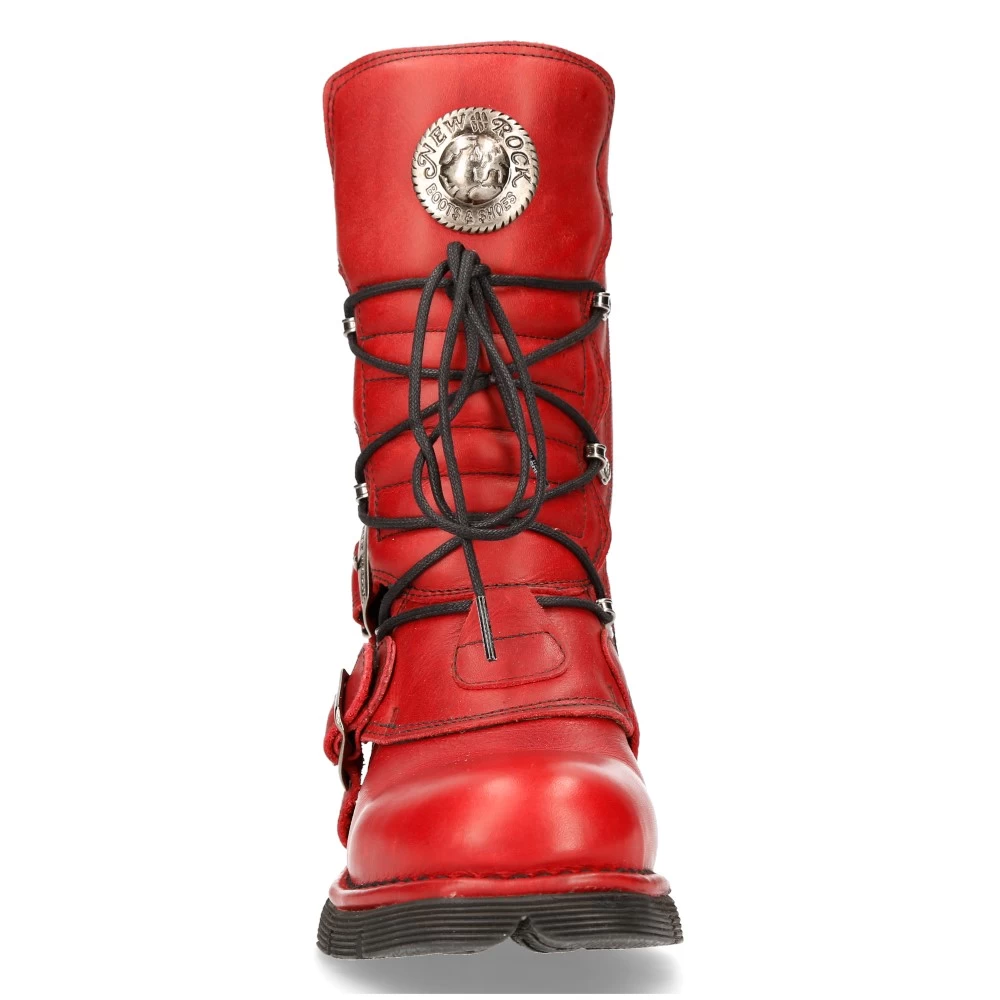 Bottes New Rock Comfort Light En Cuir Rouge 5 Bottes New Rock Comfort Light En Cuir Rouge – Image 3