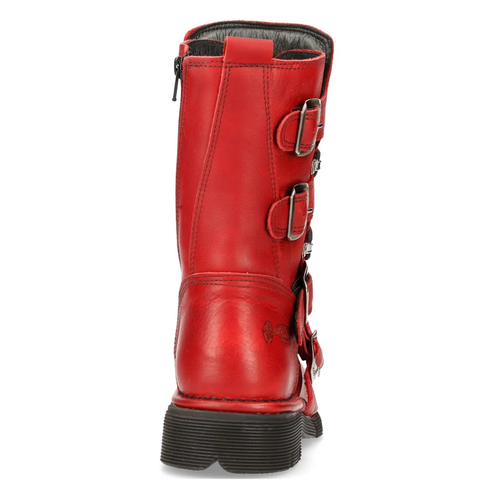 Bottes New Rock Comfort Light En Cuir Rouge 7 Bottes New Rock Comfort Light En Cuir Rouge – Image 5