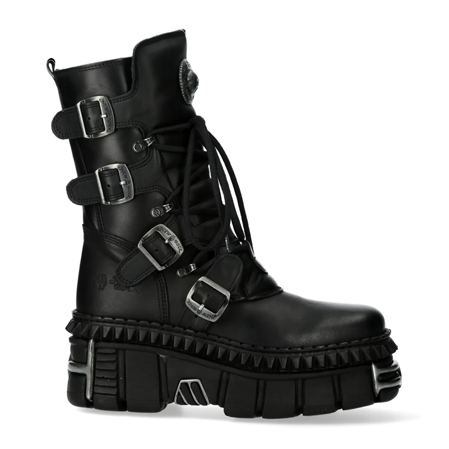 Bottes New Rock Metallic En Cuir Itali Et Nomada Noirs 3 Bottes New Rock Metallic En Cuir Itali Et Nomada Noirs