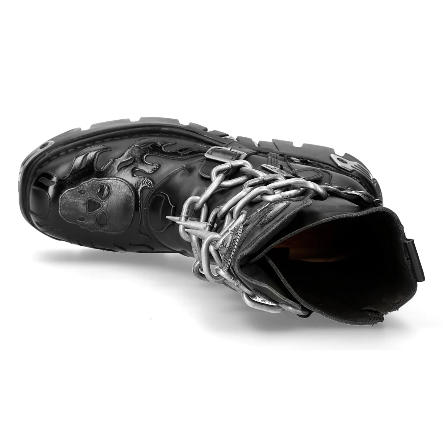 Bottes New Rock Metallic Itali Noir Et Skull En Cuir... 9 Bottes New Rock Metallic Itali Noir Et Skull En Cuir... – Image 7