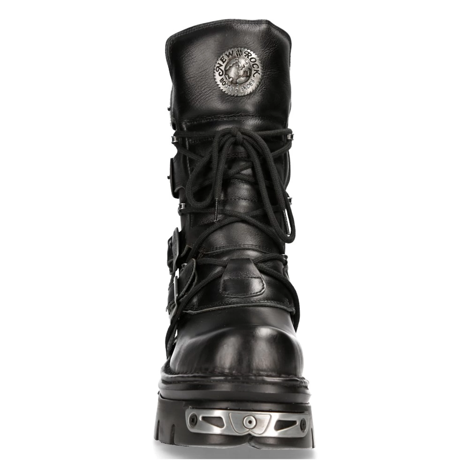 Bottes New Rock Metallic Reactor En Cuir Noir 5 Bottes New Rock Metallic Reactor En Cuir Noir – Image 3