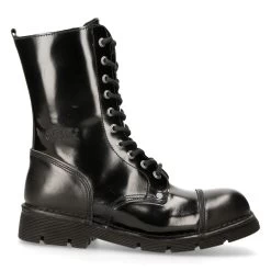 Bottes New Rock Newmili En Cuir Noir