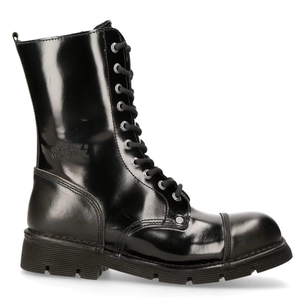 Bottes New Rock Newmili En Cuir Noir 3 Bottes New Rock Newmili En Cuir Noir