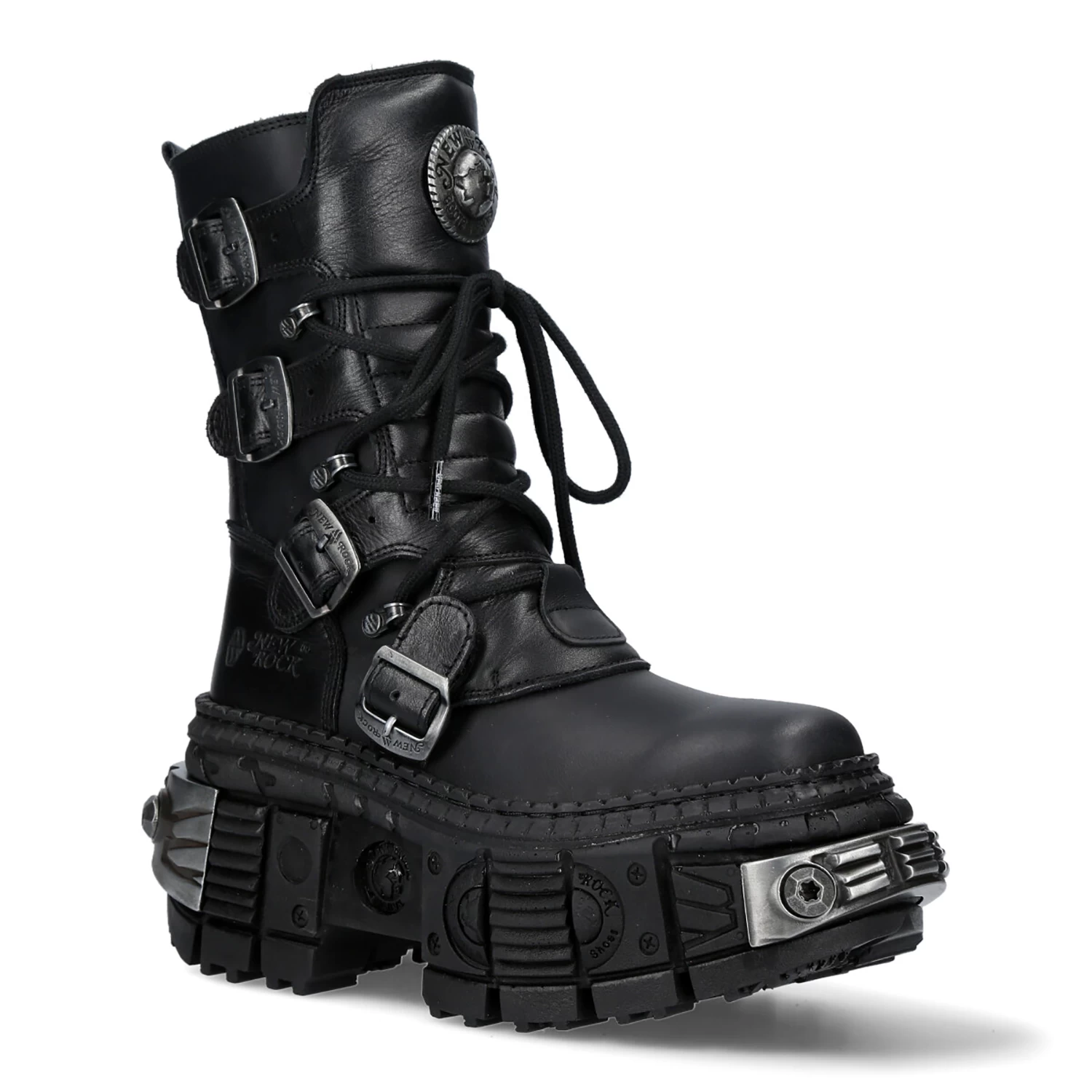 Bottes New Rock Wall En Cuir Itali Et Nomada Noirs 4 Bottes New Rock Wall En Cuir Itali Et Nomada Noirs – Image 2