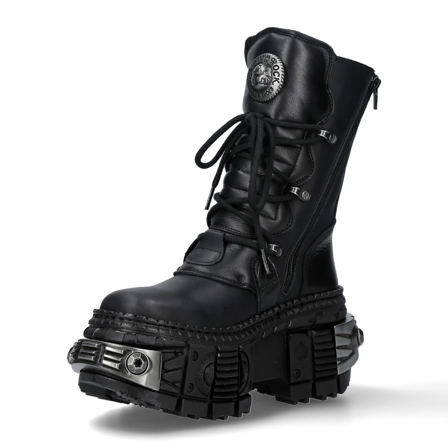 Bottes New Rock Wall En Cuir Itali Et Nomada Noirs 6 Bottes New Rock Wall En Cuir Itali Et Nomada Noirs – Image 4