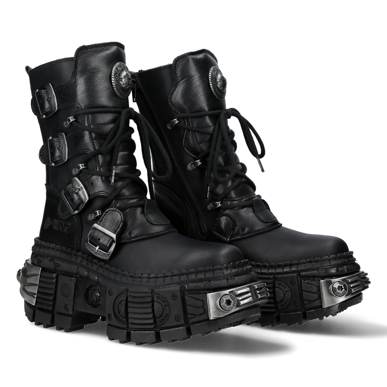 Bottes New Rock Wall En Cuir Itali Et Nomada Noirs 10 Bottes New Rock Wall En Cuir Itali Et Nomada Noirs – Image 8