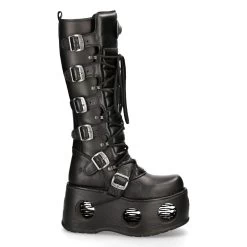 Bottes Plateformes Hautes New Rock Metallic En Cuir...