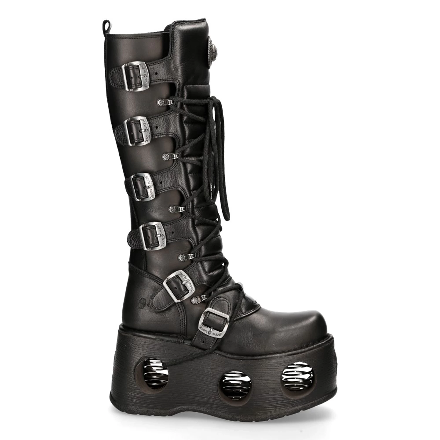 Bottes Plateformes Hautes New Rock Metallic En Cuir... 3 Bottes Plateformes Hautes New Rock Metallic En Cuir...