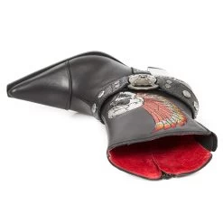 Bottines New Rock Bull En Cuir Itali Noir Avec... -Magasin De Mode bottines new rock bull en cuir itali noir avec broderies 6