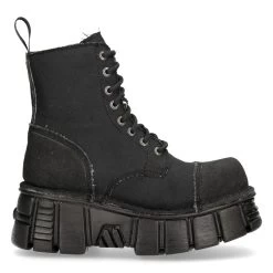 Bottines New Rock Metallic Noires