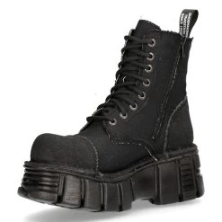 Bottines New Rock Metallic Noires -Magasin De Mode bottines new rock metallic noires 3