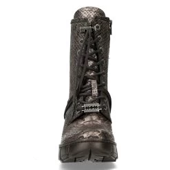 Bottines New Rock Trail En Cuir Vegan Python Acier -Magasin De Mode bottines new rock trail en cuir vegan python acier 2