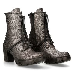 Bottines New Rock Trail En Cuir Vegan Python Acier -Magasin De Mode bottines new rock trail en cuir vegan python acier 7