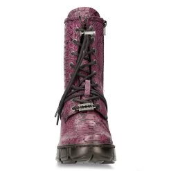 Bottines New Rock Trail En Cuir Vegan Python Lilas -Magasin De Mode bottines new rock trail en cuir vegan python lilas 2