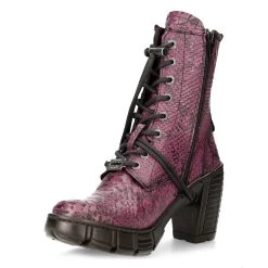 Bottines New Rock Trail En Cuir Vegan Python Lilas -Magasin De Mode bottines new rock trail en cuir vegan python lilas 3
