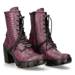 Bottines New Rock Trail En Cuir Vegan Python Lilas -Magasin De Mode bottines new rock trail en cuir vegan python lilas 7