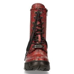Bottines New Rock Trail En Cuir Vegan Python Rouge 12 Bottines New Rock Trail En Cuir Vegan Python Rouge -Magasin De Mode bottines new rock trail en cuir vegan python rouge 2