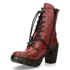 Bottines New Rock Trail En Cuir Vegan Python Rouge 13 Bottines New Rock Trail En Cuir Vegan Python Rouge -Magasin De Mode bottines new rock trail en cuir vegan python rouge 3