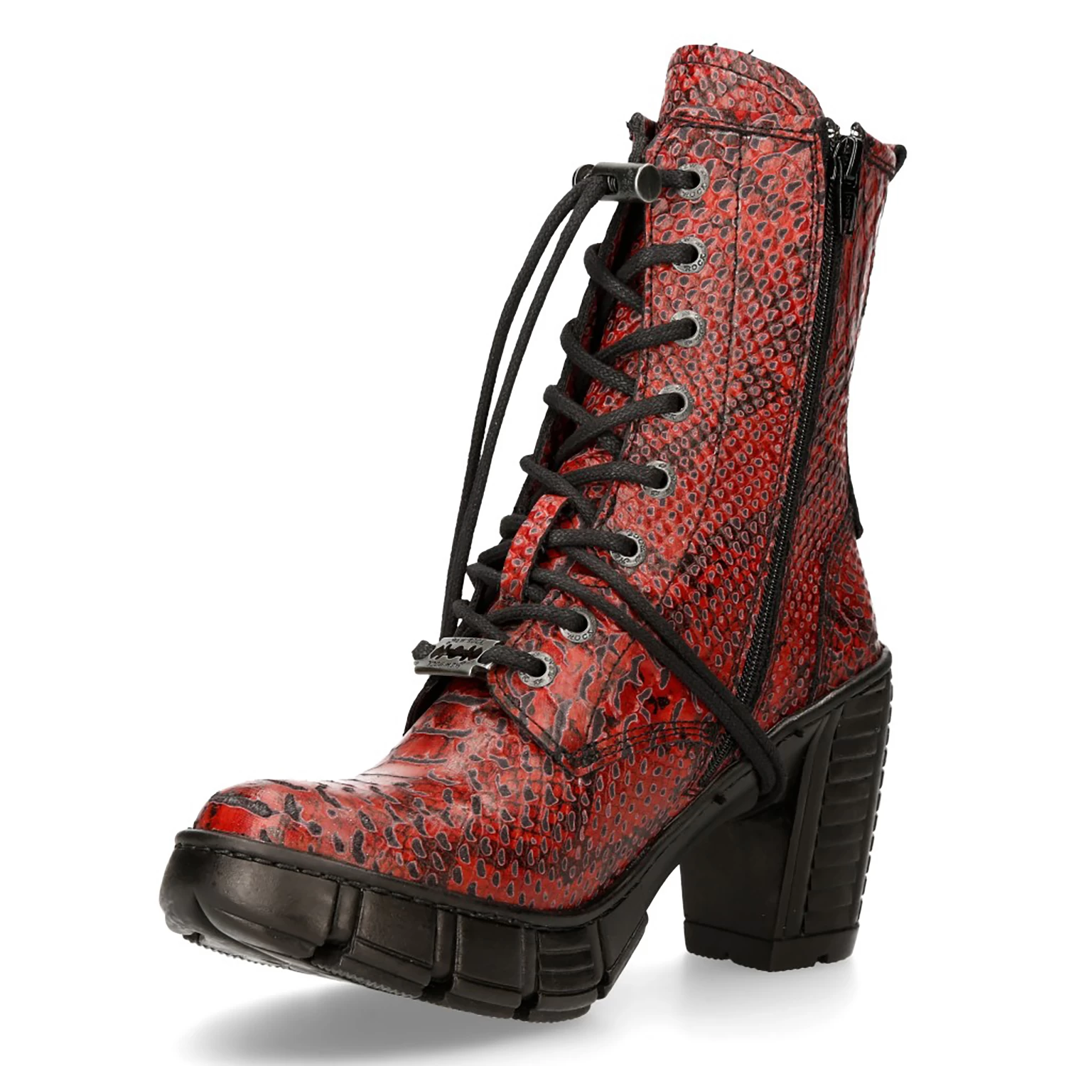 Bottines New Rock Trail En Cuir Vegan Python Rouge 6 Bottines New Rock Trail En Cuir Vegan Python Rouge – Image 4