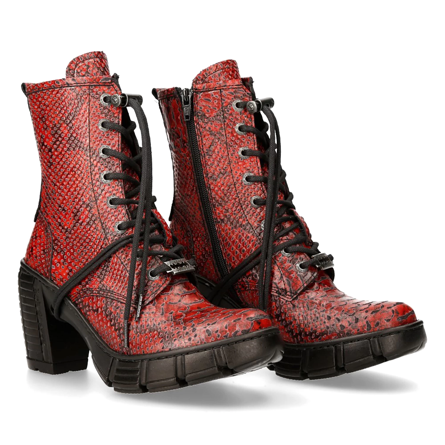 Bottines New Rock Trail En Cuir Vegan Python Rouge 10 Bottines New Rock Trail En Cuir Vegan Python Rouge – Image 8