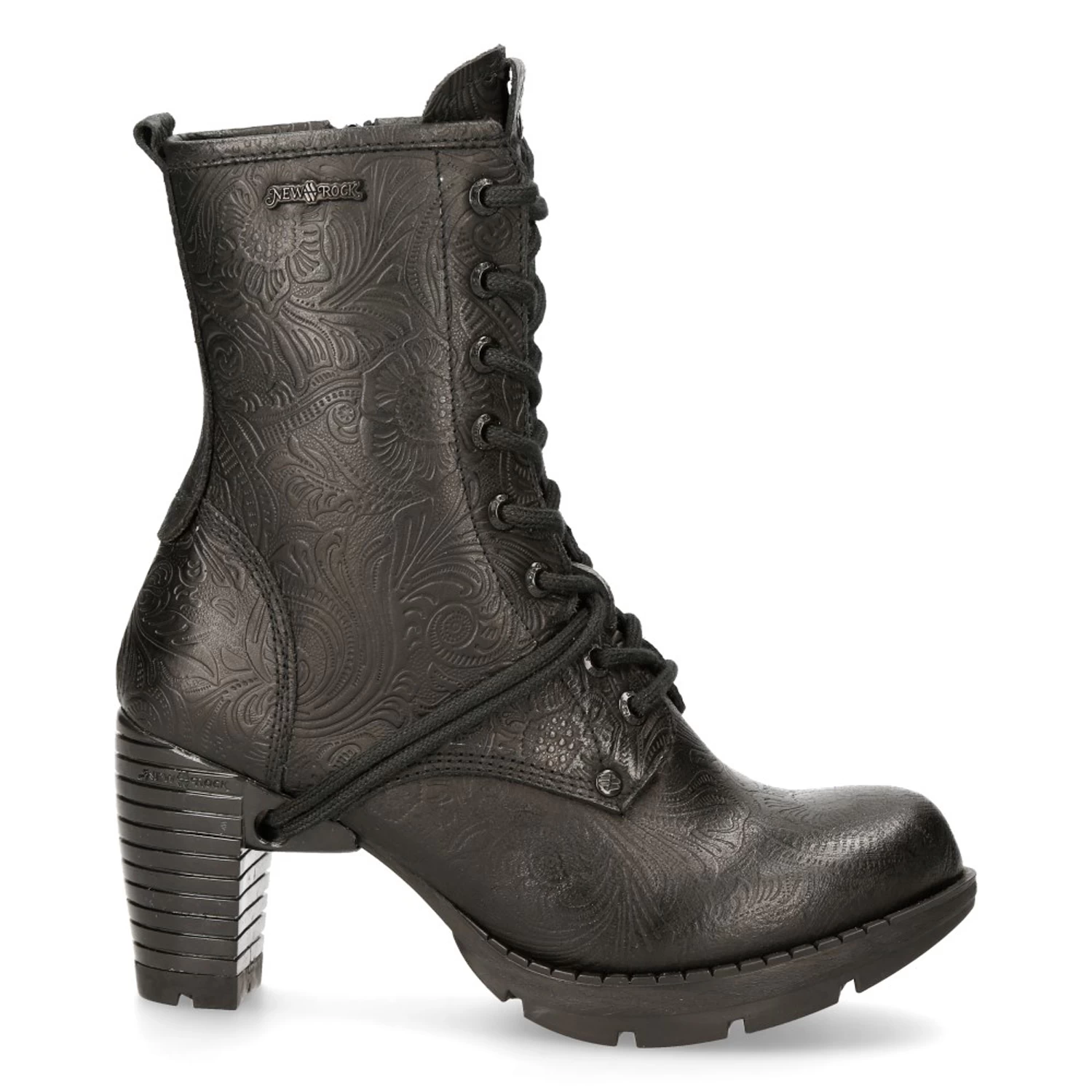 Bottines New Rock Trail En Cuir Vintage Flower Noir 3 Bottines New Rock Trail En Cuir Vintage Flower Noir